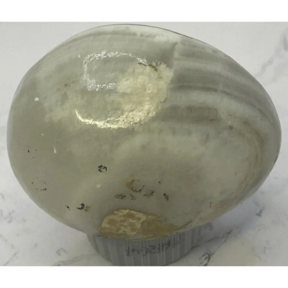 Ocean Jasper Palm Stone Egg 190g Polished Natural Crystal Grey‎ Cream Madagascar